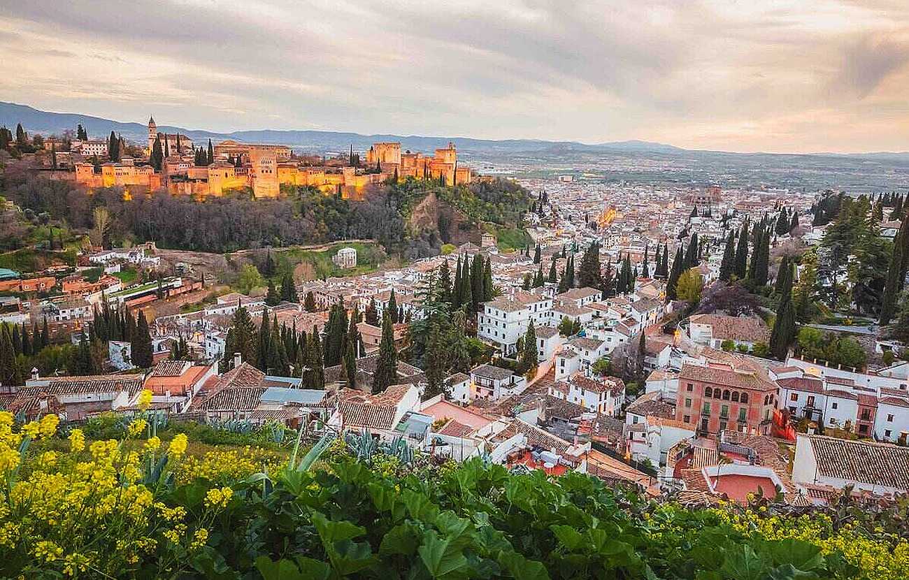Granada, View of Albaicín and Alhambra